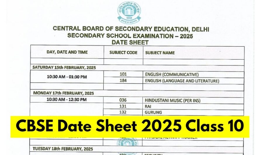 CBSE 10th Class Exam Date 2025 [Dates Announced] | CBSE Board Examinations Date 2025