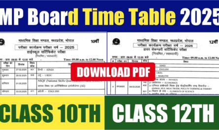 MP Board Exam Date 2025 for 10th and 12th