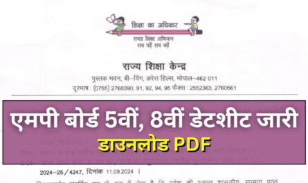 MP Board Class 5-8 Date Sheet 2025 Official PDF Download